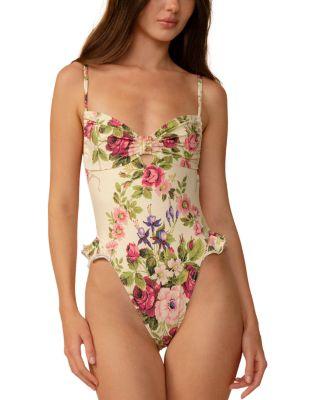 Devin Bouquet Ruffle One Piece Swimsuit by MONTCE