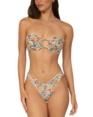 Florencia Floral Tori Ties Bandeau Bikini Top & Lulu Bikini Bottom by MONTCE