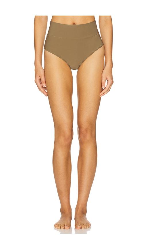 Montce Ac High Rise Bikini Bottom in Olive by MONTCE