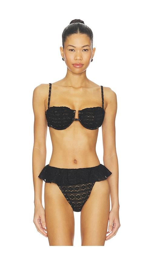 Montce Petal Bikini Top in Black by MONTCE
