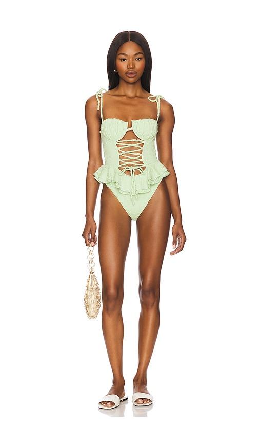 Montce Ruffle Petal Lace One Piece in Mint by MONTCE