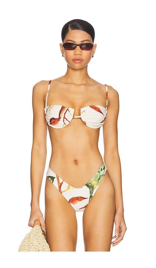 Montce Simonette Bikni Top in Cream,Brown by MONTCE