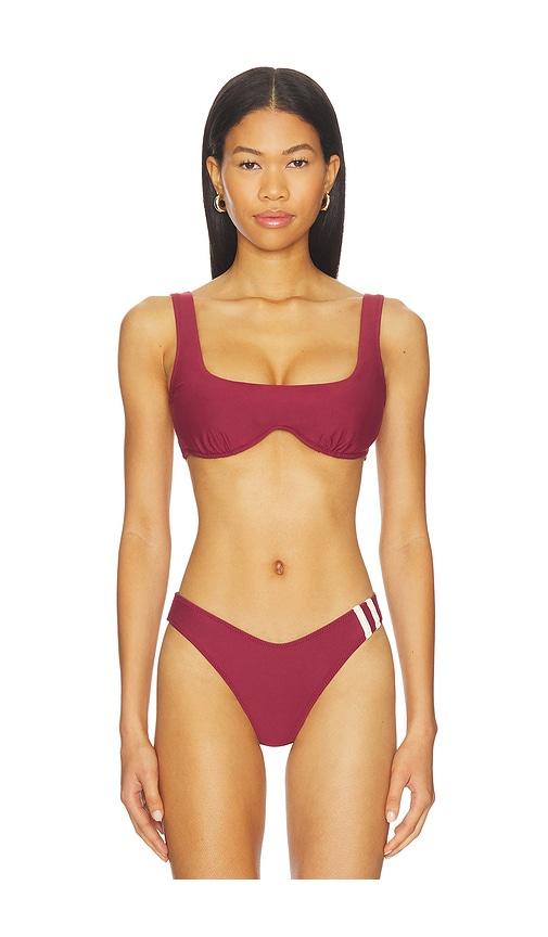 Montce Sporty Kaia Bikini Top in Burgundy by MONTCE