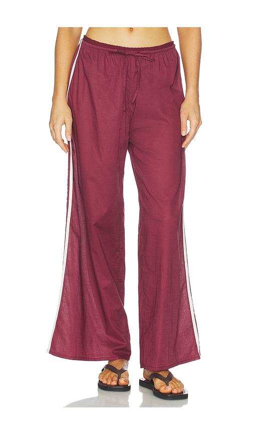 Montce Sporty Wide Leg Pant in Burgundy by MONTCE