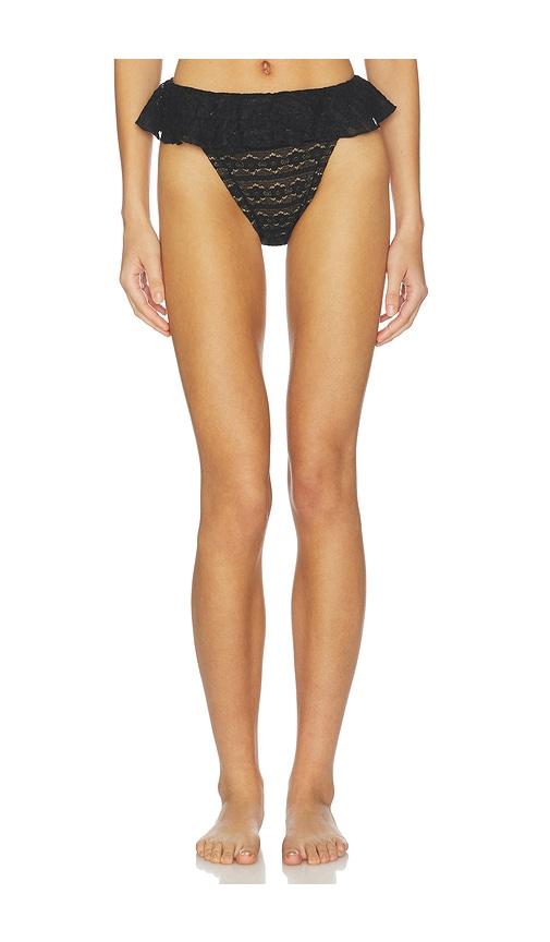 Montce Tamarindo Ruffle Highwaist Bikini Bottom in Black by MONTCE