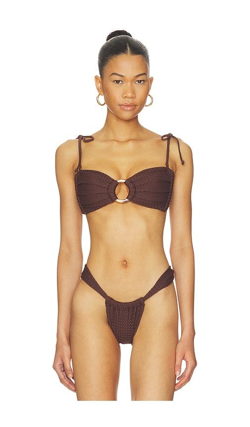 Montce Tori Bandeau Bikini Top in Brown by MONTCE