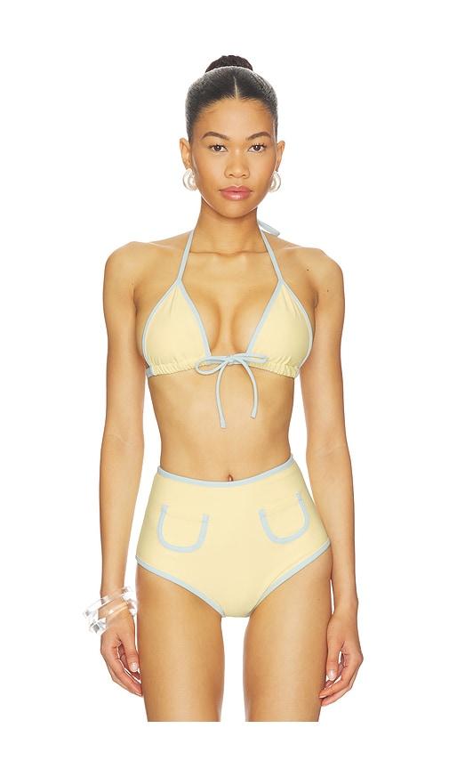 Montce X Elsa Hosk Binded Emma Bikini Top in Yellow by MONTCE