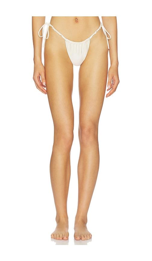 Montce X Elsa Hosk Brasil Side Tie Bikini Bottom in Cream by MONTCE