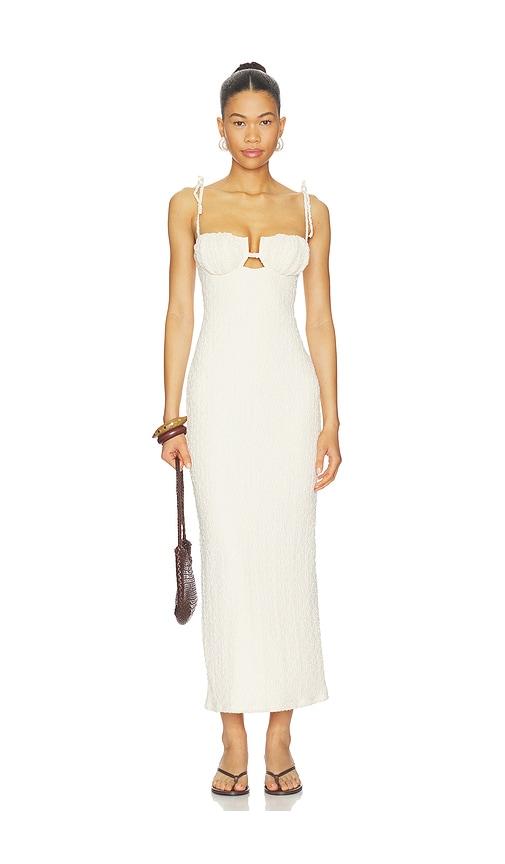Montce X Elsa Hosk Petal Long Slip Dress in Beige by MONTCE