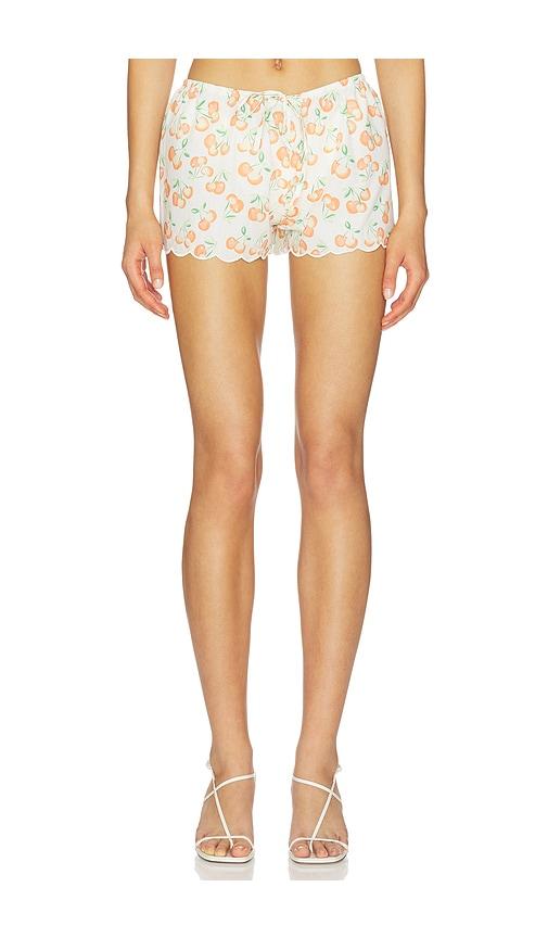 Montce X Elsa Hosk Scalloped Low-rise Drawstring Short in Cream by MONTCE