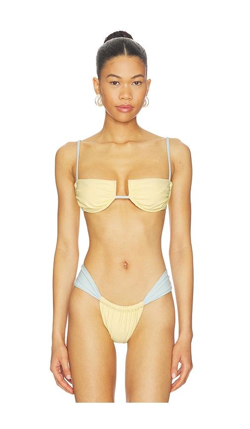 Montce X Elsa Hosk Simonette Bikini Top in Yellow by MONTCE