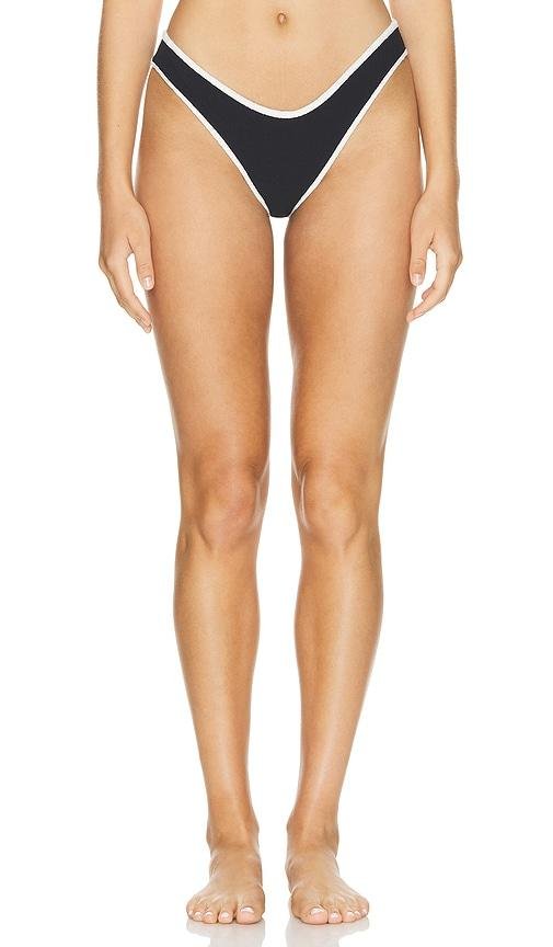 Montce Swim X Olivia Culpo Binded Lulu Bikini Bottom in Black by MONTCE SWIM