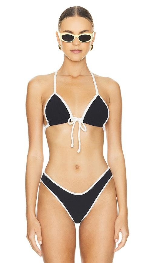 Montce Swim X Olivia Culpo Emma Bikini Top in Black by MONTCE SWIM