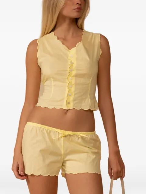 x Elsa Hosk Sunshine scalloped cropped top by MONTCE