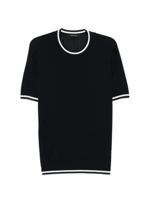 contrast-trim fine-knit T-shirt by MONTECORE
