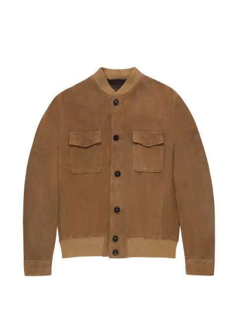 suede flap-pocket bomber jacket by MONTEDORO