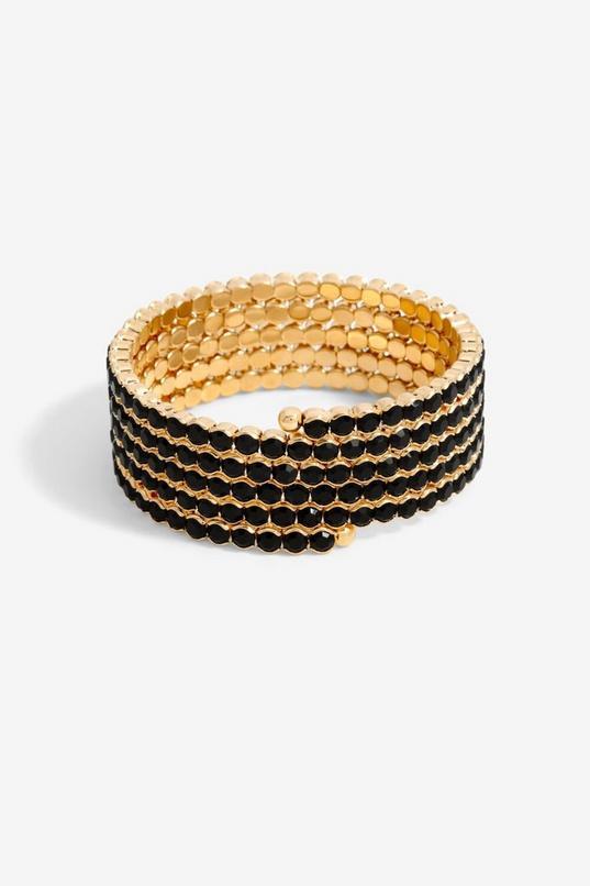 Gold Black Wrap Cuff Bracelet by MOOD