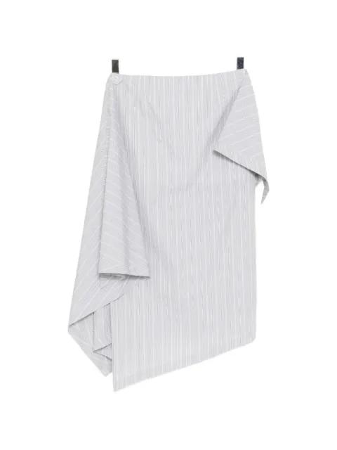 striped midi skirt by MOOHONG