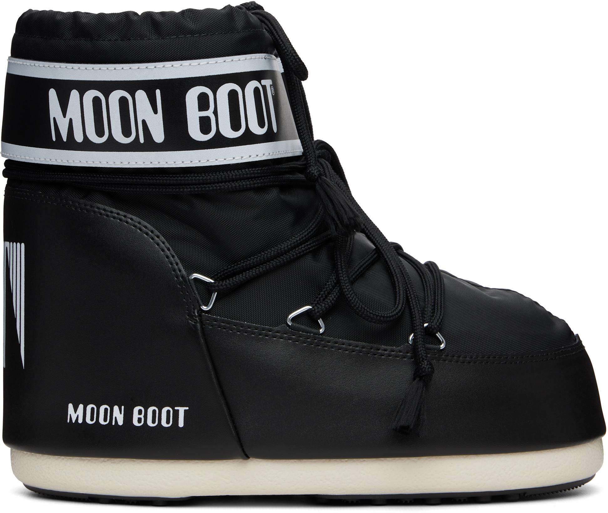 Black Icon Low Nylon Boots by MOON BOOT