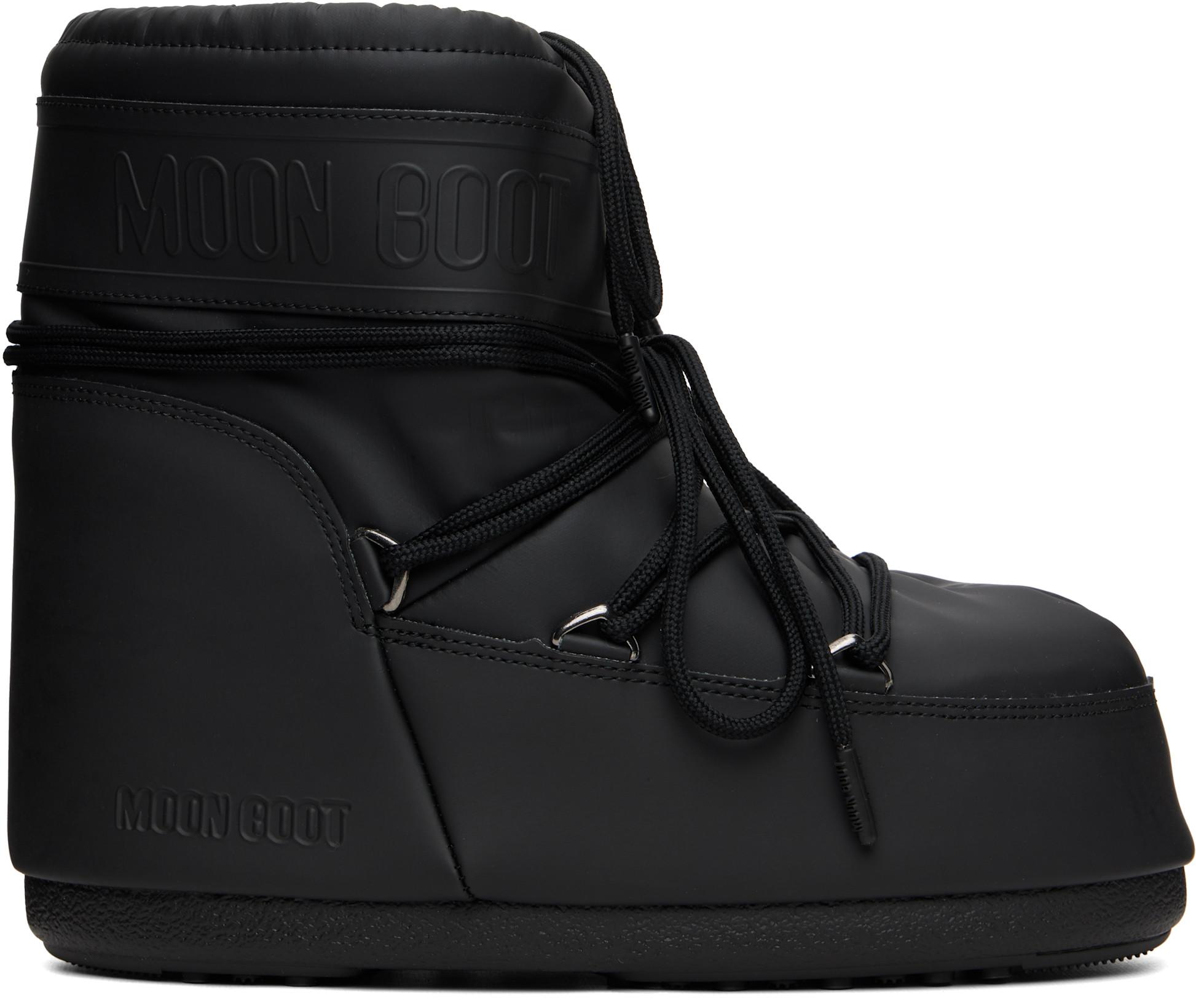 Black Icon Low Rubber Boots by MOON BOOT