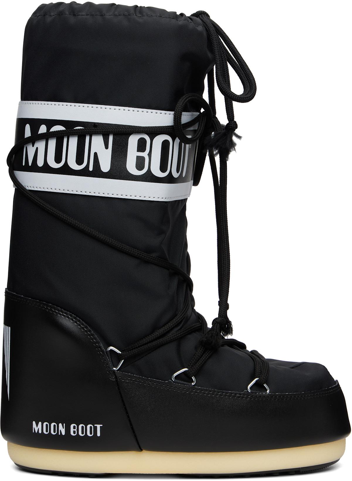 Black Icon Nylon Boots by MOON BOOT