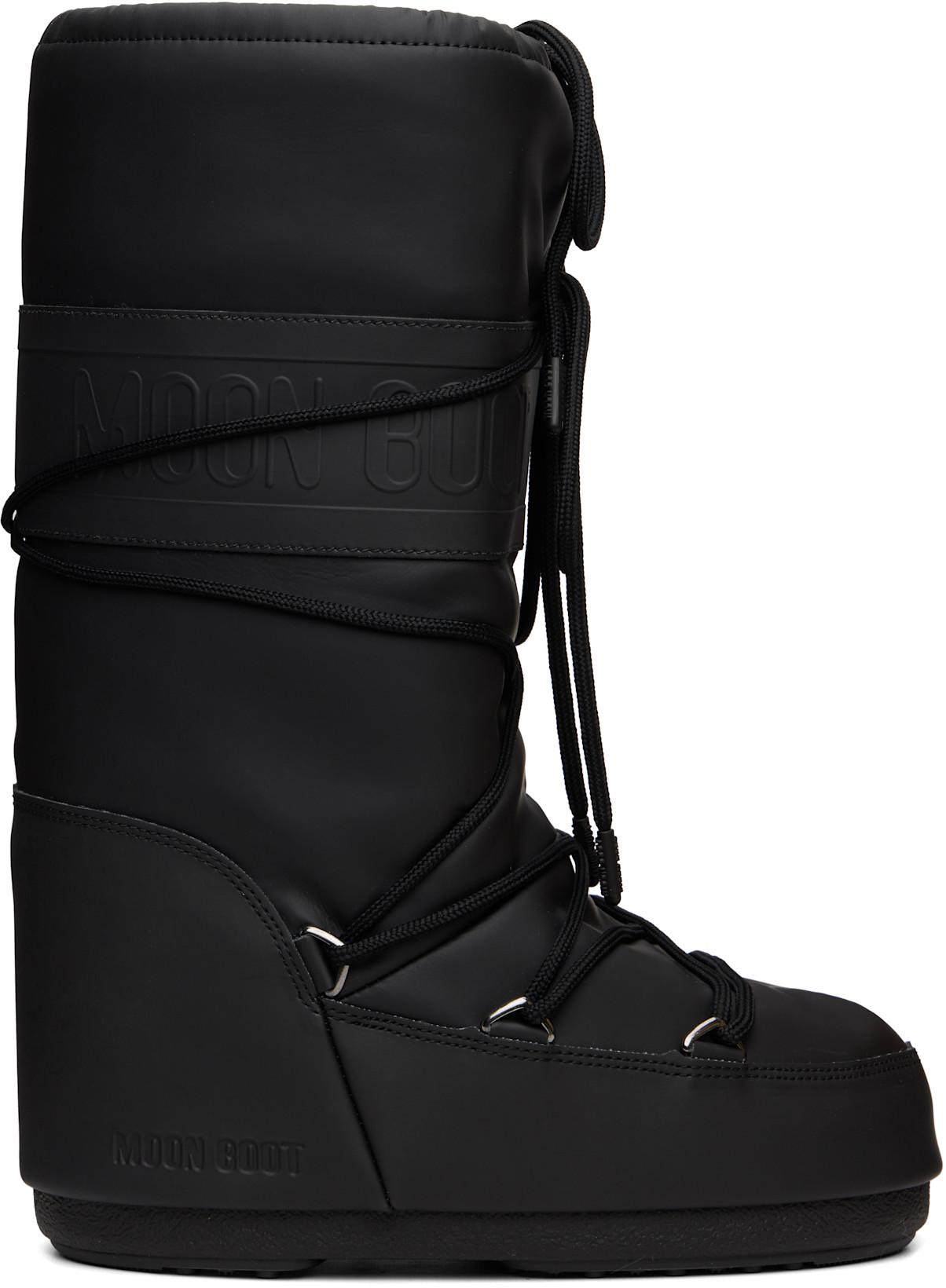 Black Icon Rubber Boots by MOON BOOT