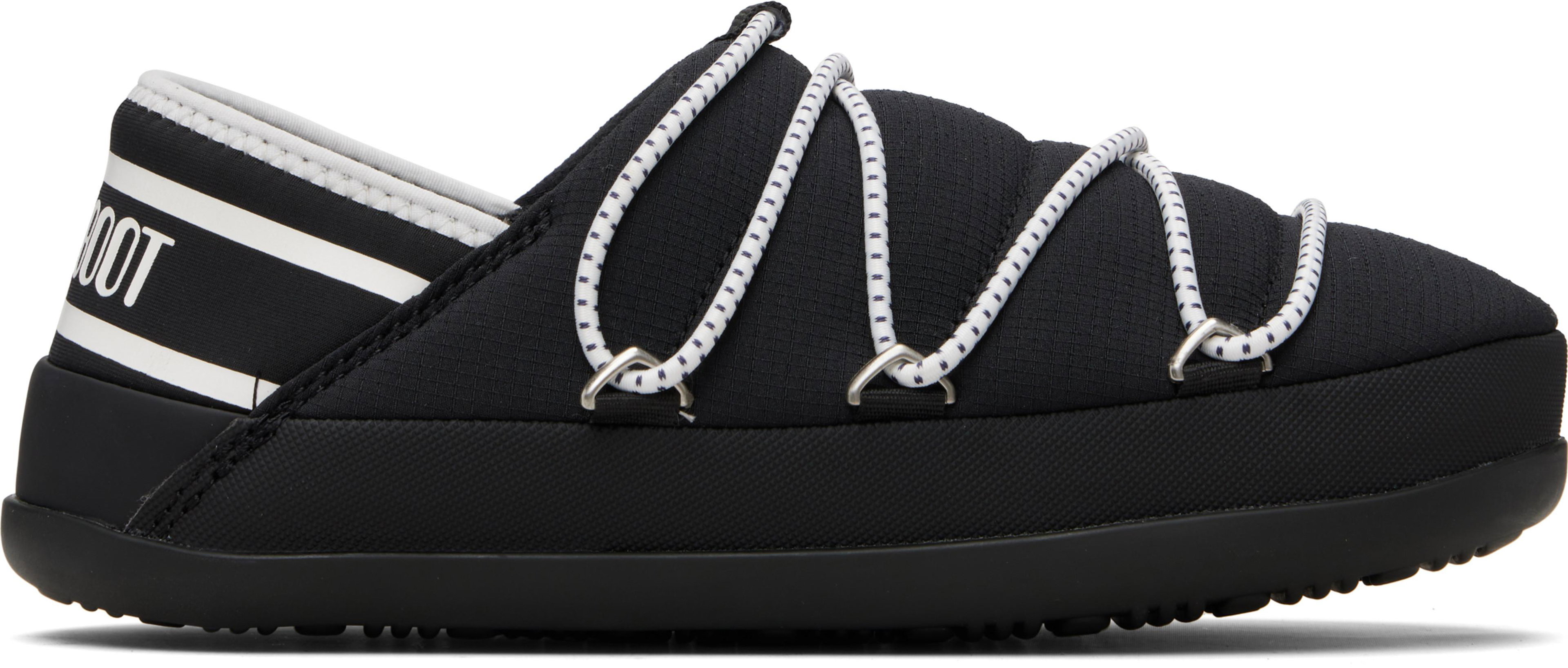 Black Icon Slipper Loafers by MOON BOOT