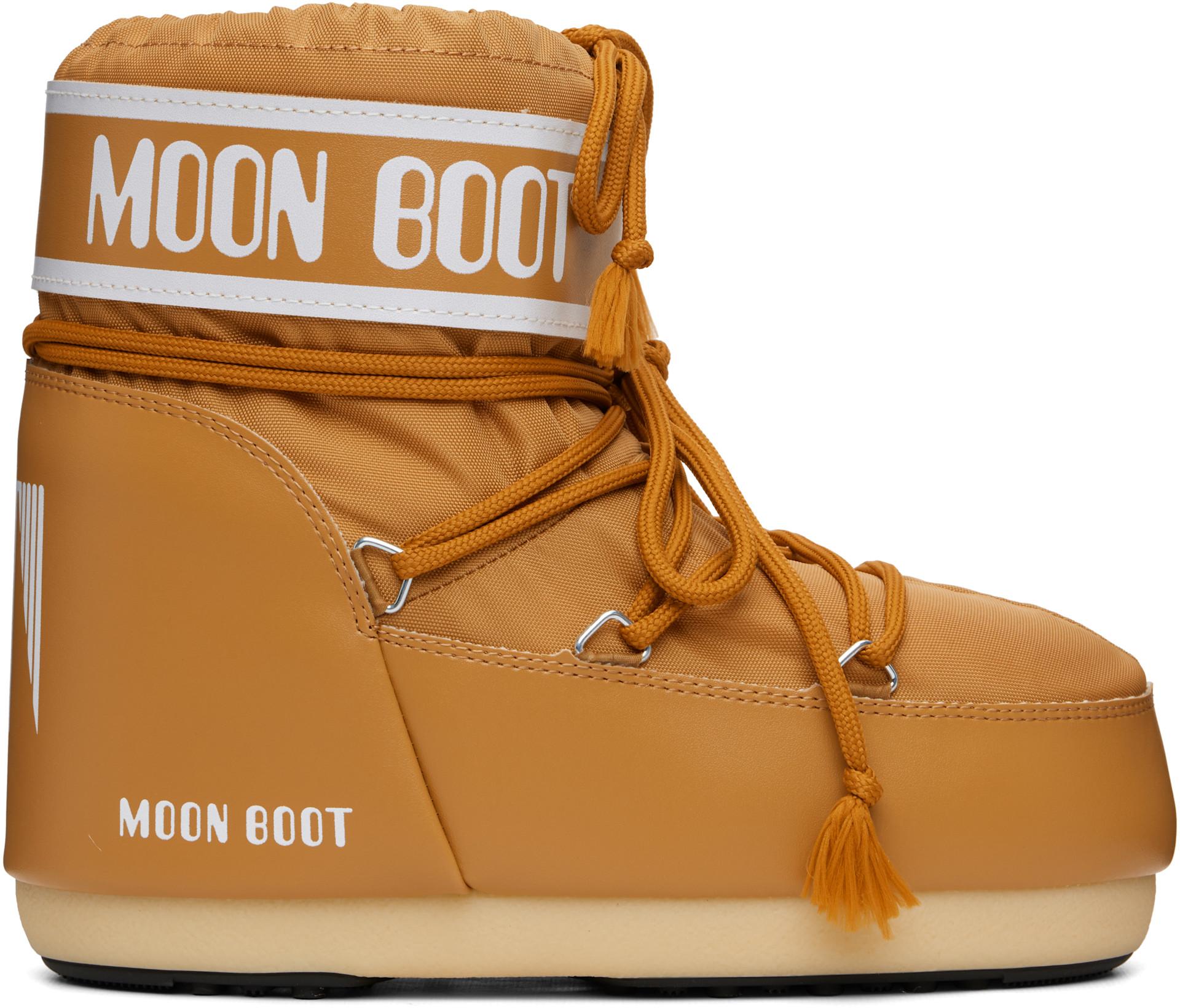 Brown Icon Low Nylon Boots by MOON BOOT