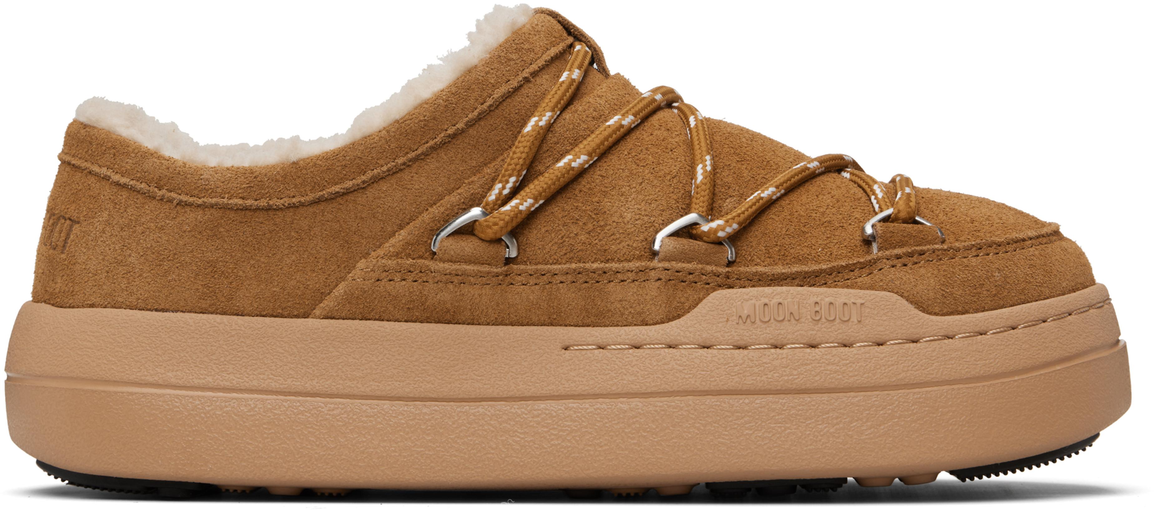 Brown Park Slipper Loafers by MOON BOOT