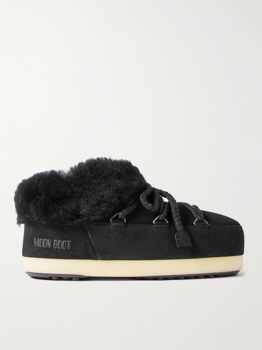 EVX shearling-trimmed suede ankle boots by MOON BOOT