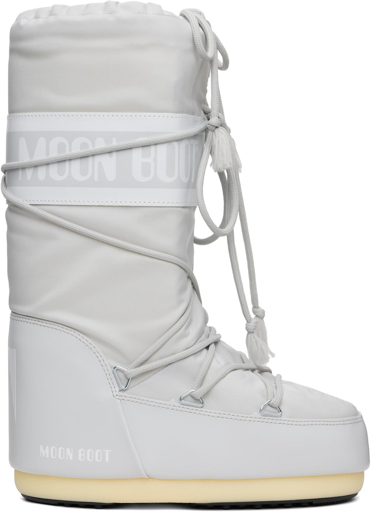 Gray Icon Nylon Boots by MOON BOOT