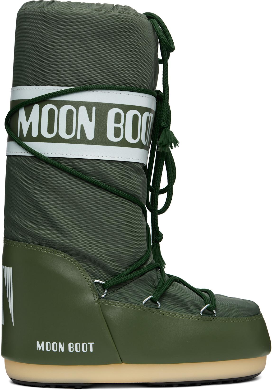 Green Icon Nylon Boots by MOON BOOT