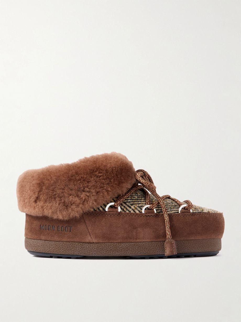 + Guest in Residence Evx Chalet plush and suede-trimmed knitted platform slip-ons by MOON BOOT