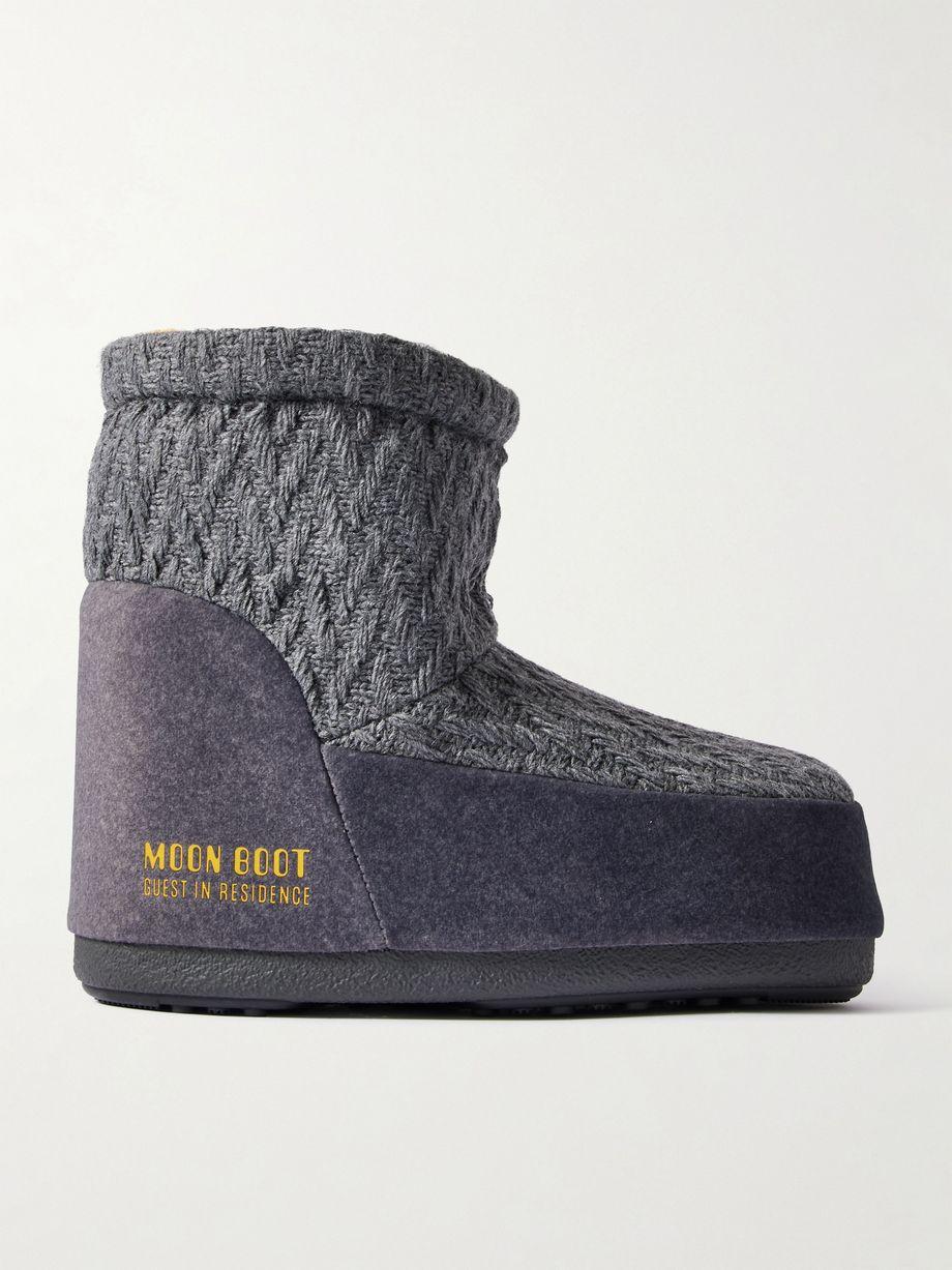 + Guest in Residence Icon Low felt-trimmed knitted snow boots by MOON BOOT