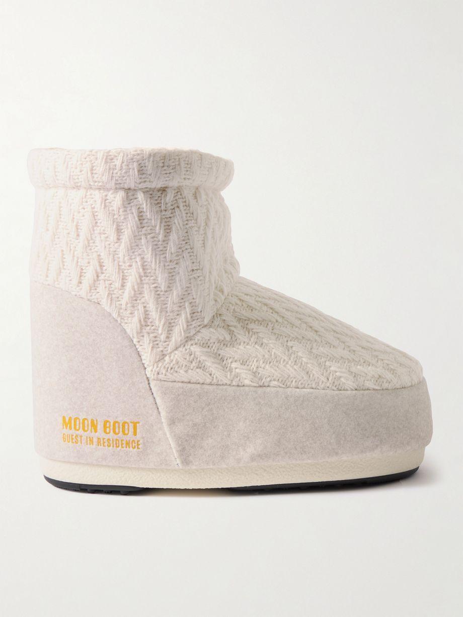+ Guest in Residence Icon Low felt-trimmed knitted snow boots by MOON BOOT