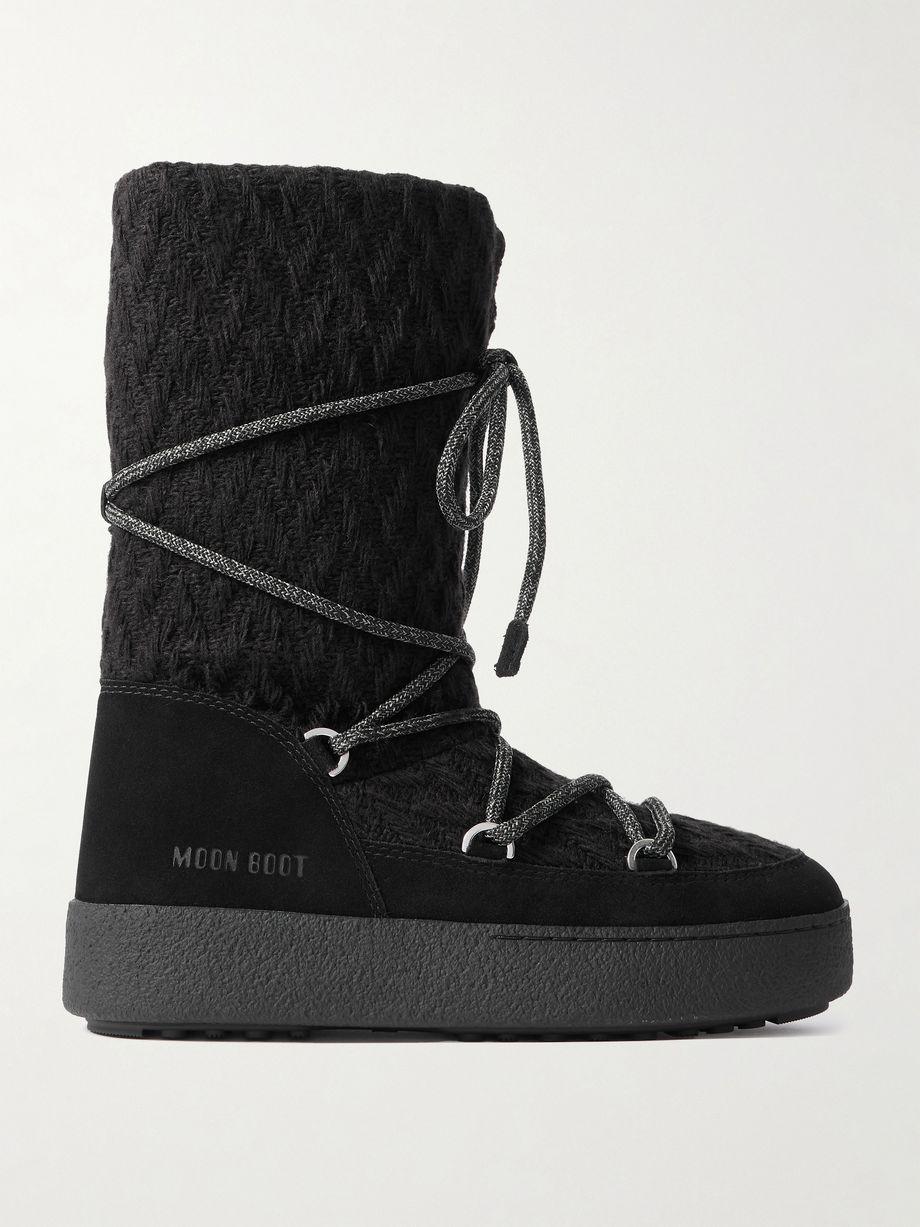 + Guest in Residence Ltrack suede-trimmed knitted snow boots by MOON BOOT