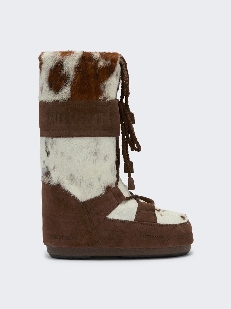 Icon Archive 1985 Cow Hide Boots White and Cocoa by MOON BOOT