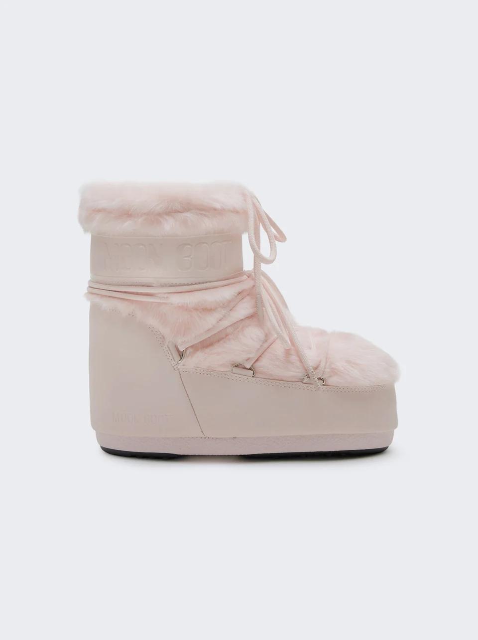 Icon Low Faux Fur Boots Dusty Pink by MOON BOOT