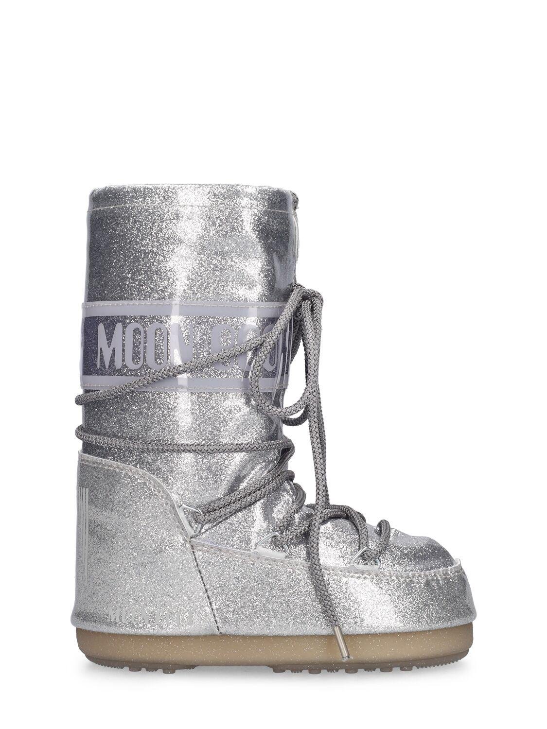 Icon Tall Glitter Nylon Snow Boots by MOON BOOT