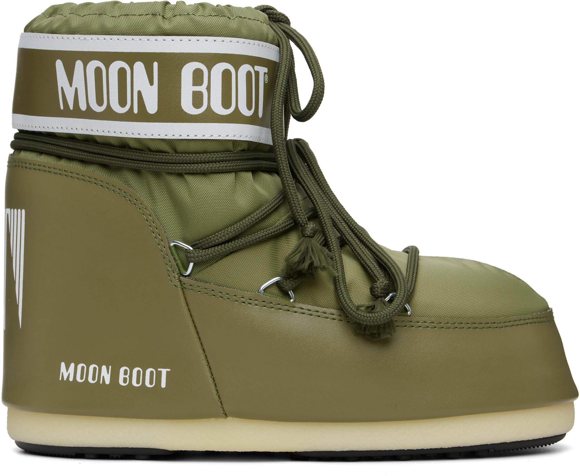 Khaki Icon Low Nylon Boots by MOON BOOT
