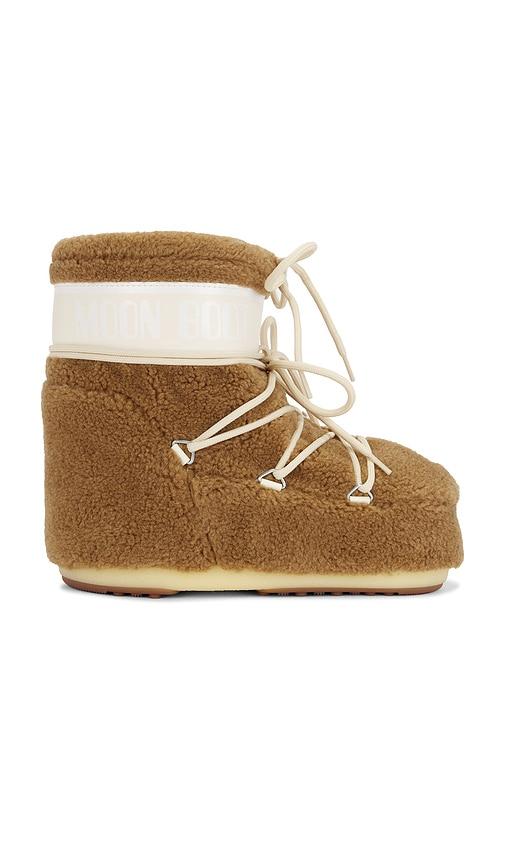 MOON BOOT Icon Low Fleece Boot in Brown by MOON BOOT