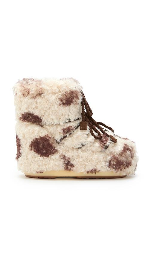 MOON BOOT Kids Icon Curly Low Boot in Cream by MOON BOOT