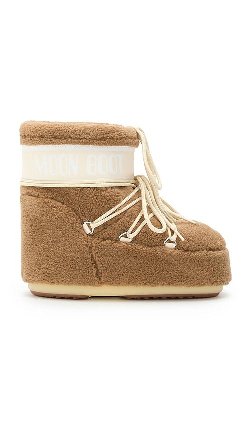 MOON BOOT Kids Icon Fleece Low Boot in Brown by MOON BOOT