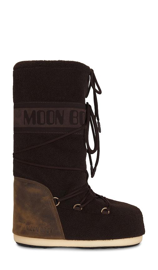 MOON BOOT Mb Icon Nubuck Felt in Brown by MOON BOOT