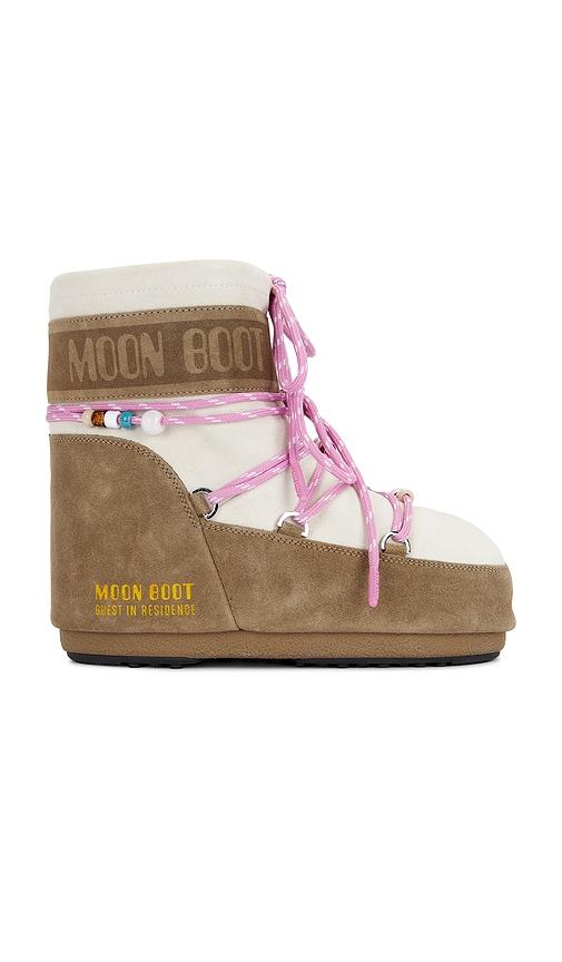 MOON BOOT X Guest in Residence Low Suede Beads Boot in Brown by MOON BOOT