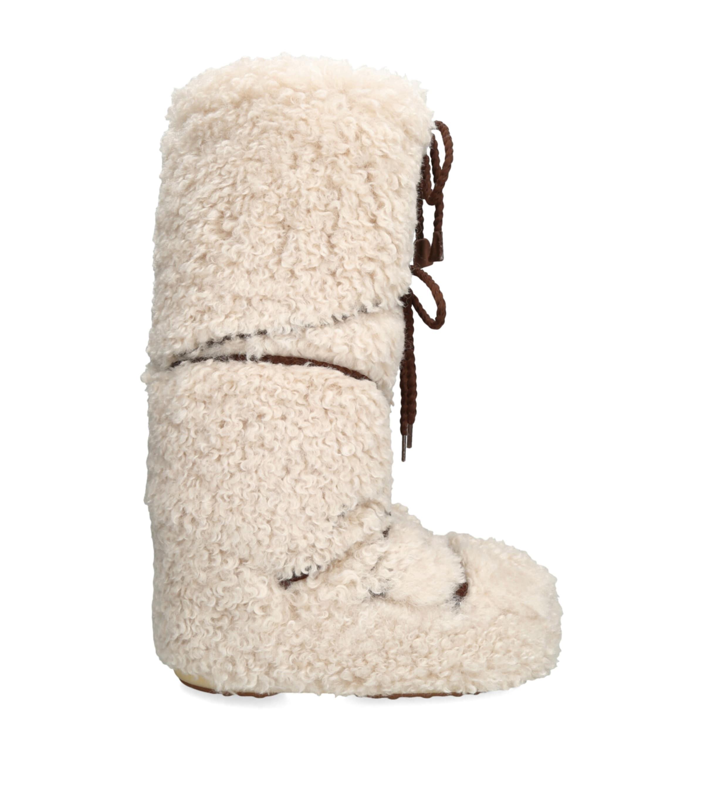 Moon Boot Faux Fur Icon Curly Moon Boots by MOON BOOT