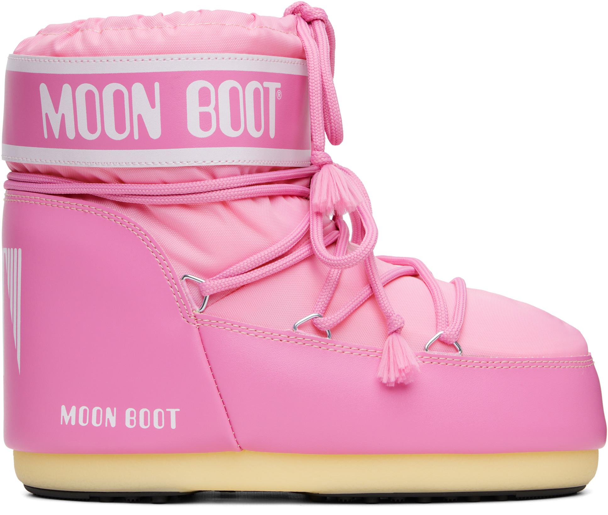 Pink Icon Low Nylon Boots by MOON BOOT