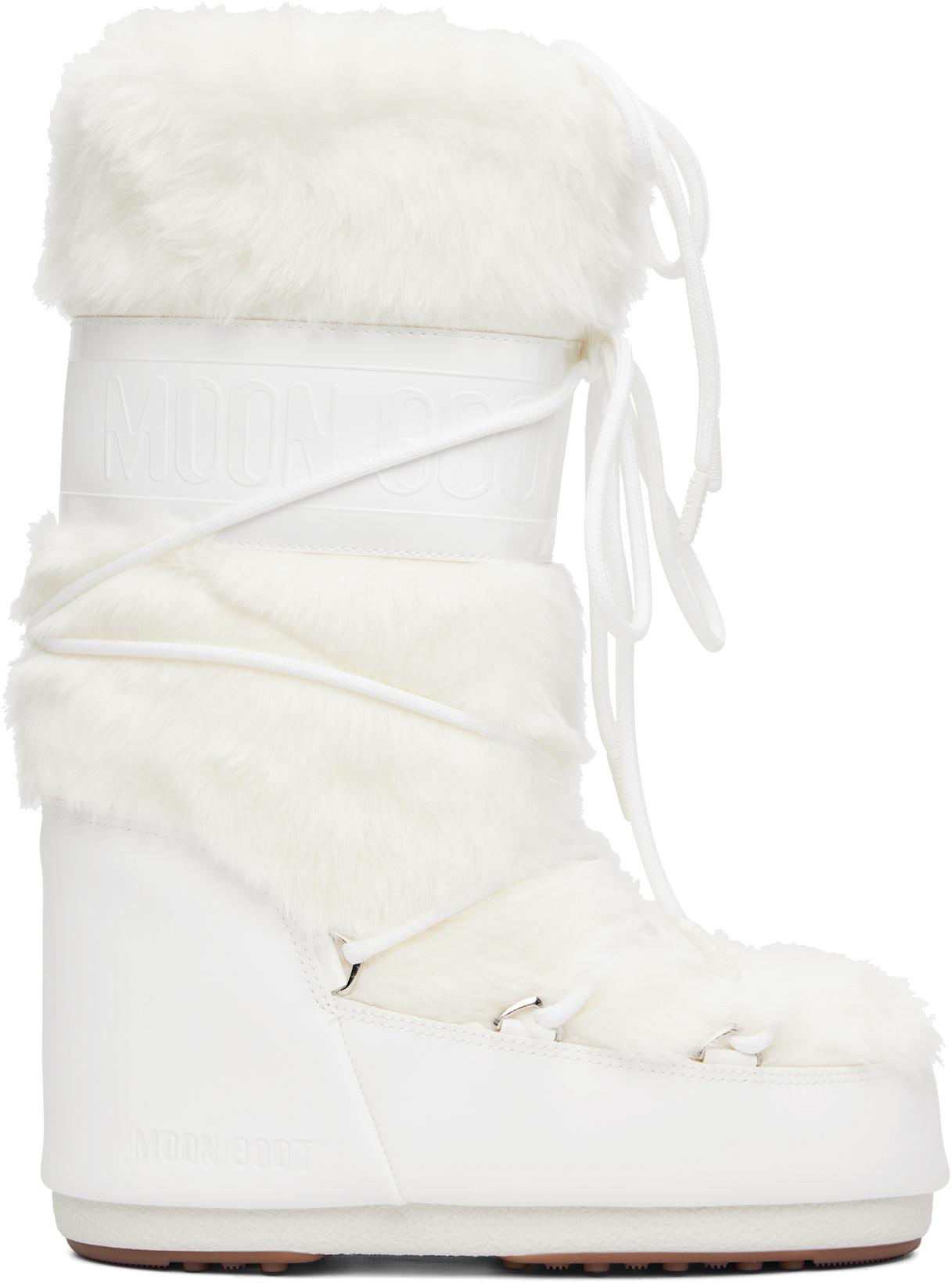 White Icon Faux-Fur Boots by MOON BOOT