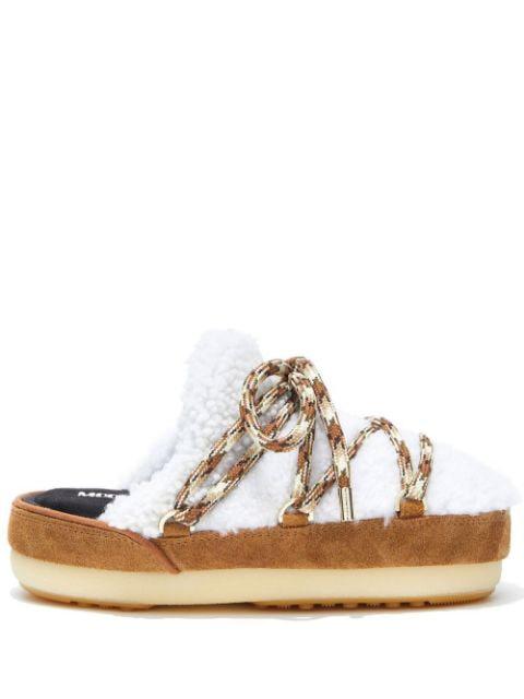 shearling mule slippers by MOON BOOT