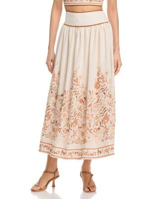 Floral Midi Skirt by MOON RIVER